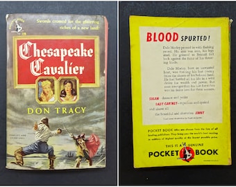 Chesapeake Cavalier by Don Tracy, Pocket Book 729, 1st PB Printing 1950, 1950s Vintage Pulp Fiction Paperback Book