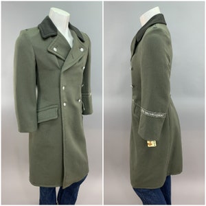 East German Army Trench Coat NVA WACHREGIMENT Cuff Band Officers Great Coa, Mens Size Small Sk 44 Double Breasted Trenchcoat Made in Germany image 4
