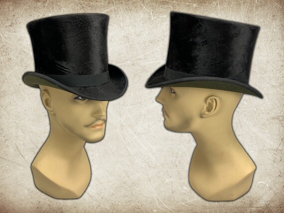 Stovepipe Top Hat in Black Beaver Fur 