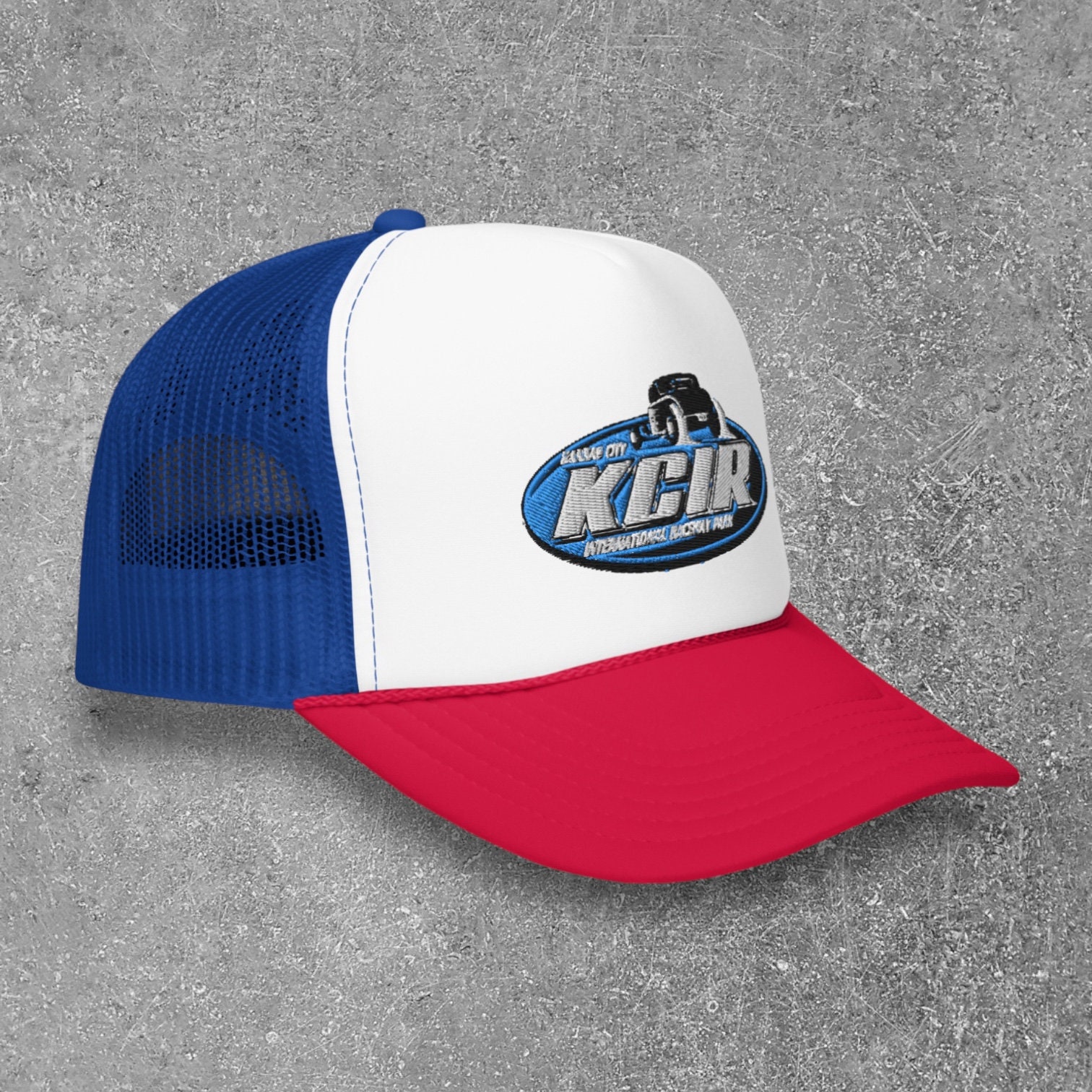 KCIR Kansas City International Raceway Mesh Hat KC Drag Strip Hot Rod Road Racing Trucker Hat