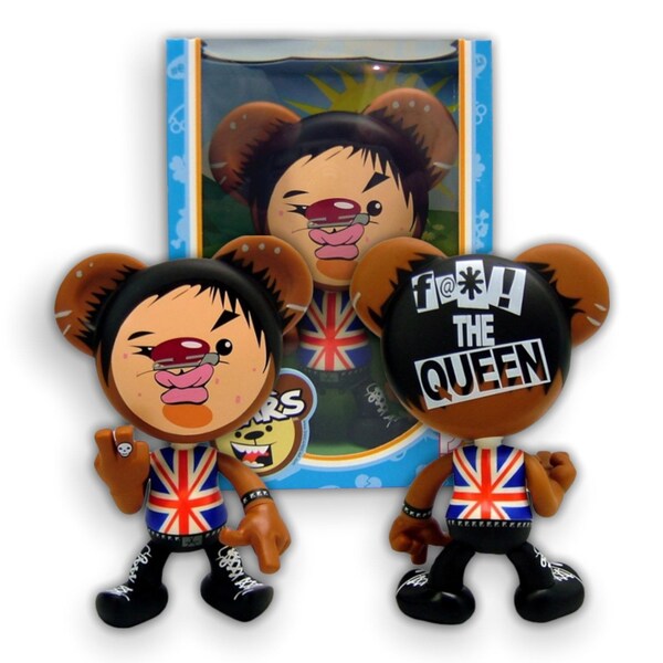 The Swear Bears Original Punk Rock Brit Bear Drastic Plastic Designer Vinyl Figure, 2004