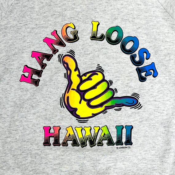 1980s Hang Loose Hawaii Long Sleeve Casual Shirt … - image 8
