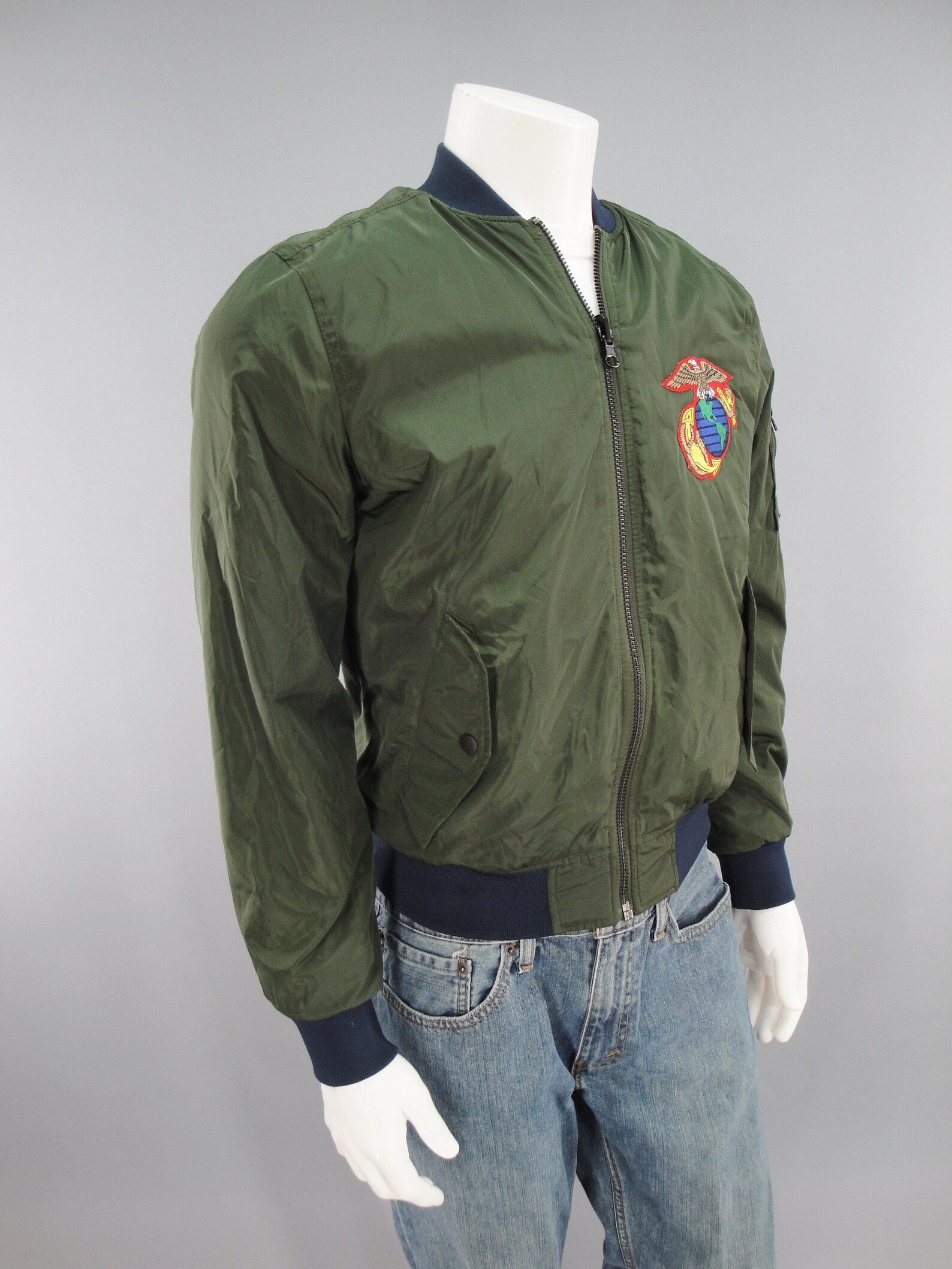 USMC Green Nylon Bomber Pilot Jacket Windbreaker avec EGA Etsy