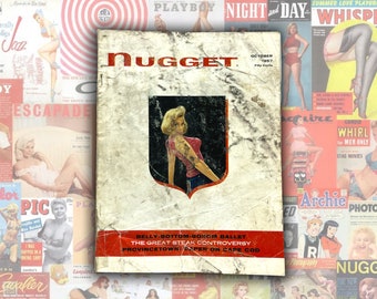 Nugget Mens Magazine, October 1957, 1950s Vintage Pinup Photos & Mens Lifestyle