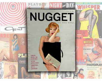 Nugget Mens Magazine, October 1959, 1950s Vintage Pinup Photos & Mens Lifestyle
