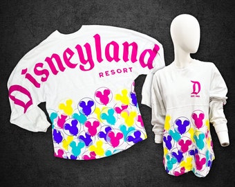 Disneyland Resorts Mickey Mouse Balloon Long Sleeve Raglan Tee Shirt by Spirit Jersey Mens Size Large