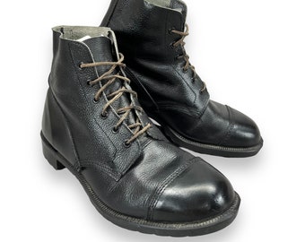 1950s Vintage Mens Size 11 Black Leather British Army Military Combat Boots