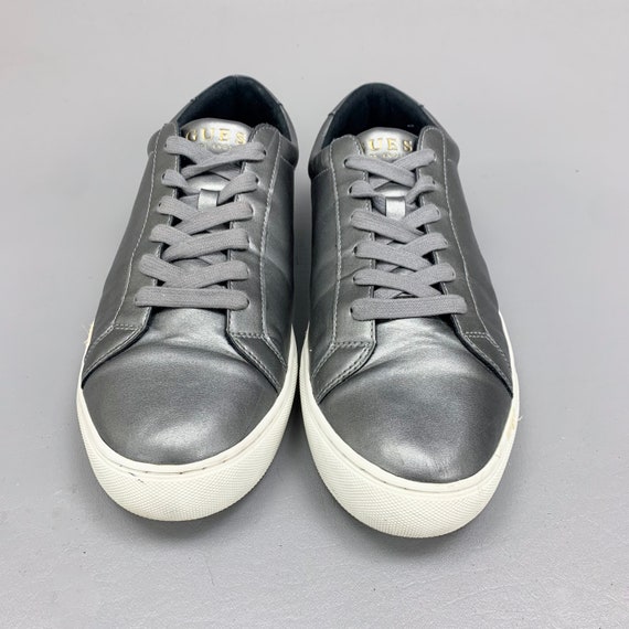 2000s Vintage Silver Leather Guess Sneakers, Bare… - image 2