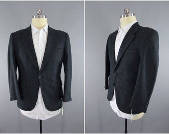 Vintage 1960s Blazer / 60s Jacket / 1960s Sport Coat / Grey Wool / Botany 500 Knickerbocker St. Louis / 60s Mid Century / Mad Men Suit Coat