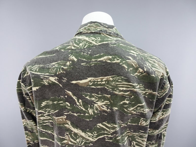 Vintage Tiger Stripe Camo Shirt Jacket Vietnam War Jungle Etsy