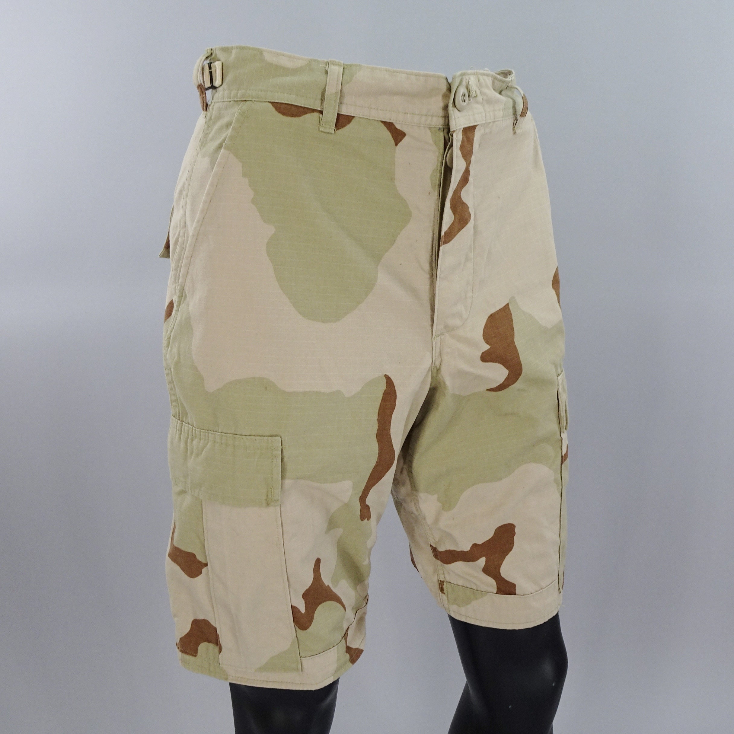 US Army M65 Desert Shorts Prewashed Paratrooper Gr XL Vintage Camo 3-Color