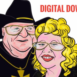 デジタルカスタムカラー似顔絵、カップルの肖像画、印刷可能なペットの肖像画、漫画のキャラクター