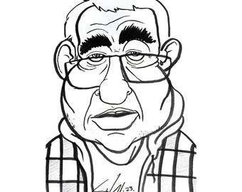 Caricaturas personalizadas em preto e branco, retratos de casais solteiros, download digital para impressão, retratos de animais de estimação, personagens de desenhos animados