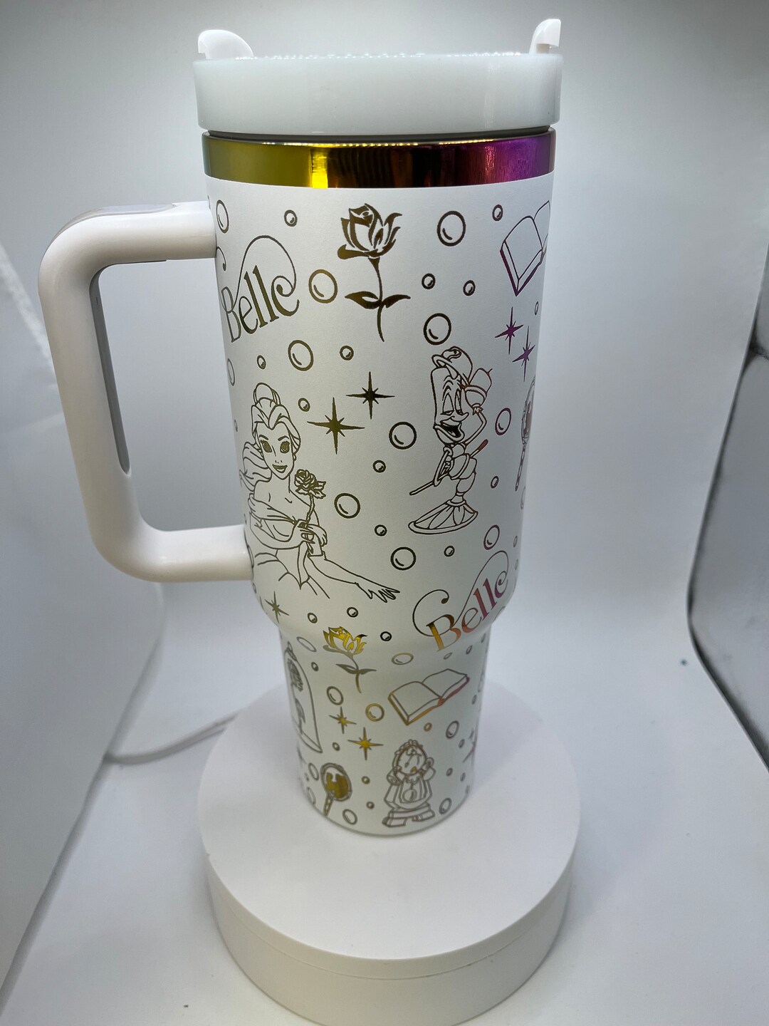 Beauty and a Beast Full Wrap Engraved Stanley or Dupe