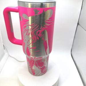 Western Cowgirl Horse Tumbler Full Wrap, Laser Engraved, Stanley 40oz Tumbler Style. Wild Horses, country girl.
