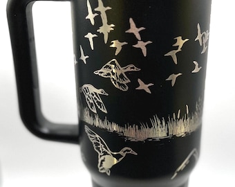 Duck Pond Tumbler,Dupe 40oz tumbler,  custom engraving. Duck Hunter, Country, Country boy, Valentines Gift for him