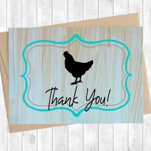 Chicken Thank You Card, Show Chicken Note Card, Rooster Greeting Card, Livestock Show Buyer Gift, Livestock Thank You Card, Thank You Card