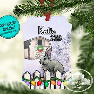 Show Rabbit Christmas Ornament, Personalized Rabbit Ornament, 4H, Stock Show, Livestock Show Ornament, Buyer Gift, Ag Teacher Gift