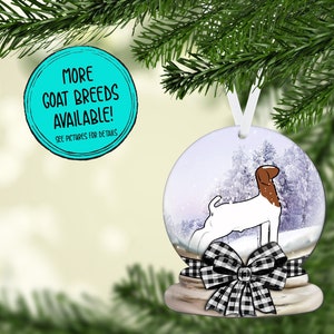 Show Goat Christmas Ornament, Personalized Goat Ornament, 4H Goat Snow Globe, Custom Livestock Show Ornament, Buyer Gift, Ag Teacher Gift