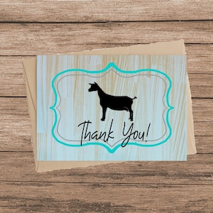 Show Goat, Goat Thank You Card, Dairy Goat, Nigerian Dwarf, Show Goat Card, Goat Buyer, 4H Buyer, Buyer Thank You, Livestock Thank You Card