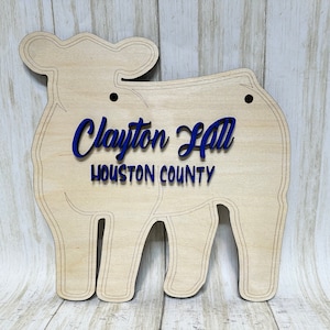 Show Heifer Stall Sign, Wood Livestock Show Sign with 3D Raised Letters, Personalized Heifer Pen Sign, Cow Sign, Buyer Thank You, Show Award