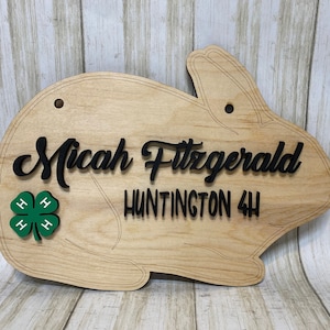 Show Rabbit Pen Sign, Custom Rabbit, Wood Livestock Show Sign With 3D ...
