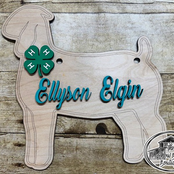 Show Goat Pen Sign, Wood Livestock Show Sign with 3D Raised Letters, Personalized Stall Sign, Goat Farm Sign, Buyer Thank You, Show Award