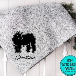 Show Steer, Personalized Show Blanket, Show Cattle Personalized, Livestock, Show Mom, Ag Teacher Christmas Gift, Buyer Gift, Show Heifer