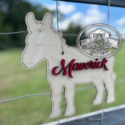 Donkey Rodeo Sign Donkey Stall Sign, Personalized Donkey, Custom Livestock Show Sign ...