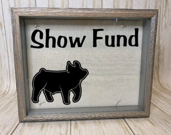 Show Pig, Show Hog Gift, Show Fund Box, Livestock Show, Personalized Show Swine, Christmas Shadow Box