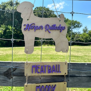 Show Goat Pen Sign With Hanging Name Plate, Wood Livestock Show Sign ...