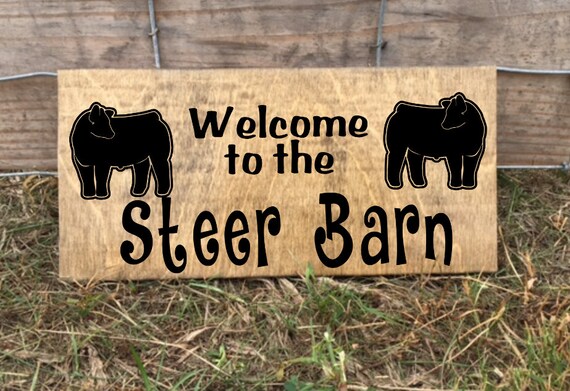 Show Steer Sign Show Steer Show Cattle Sign Stall Sign Etsy