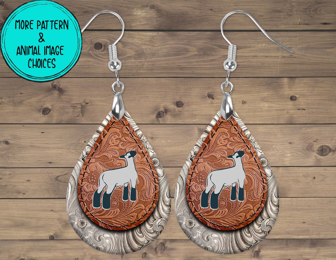 Show Lamb Earrings, Show Sheep Earrings, Sheep Jewelry, County Show Lamb, Show Mom Gift, Sheep