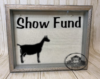 Show Dairy Goat, Goat Lover Gift, Show Fund Box, Nigerian Dwarf Goat, Goat Doe, Livestock Show, Personalized Show Goat Christmas Shadow Box