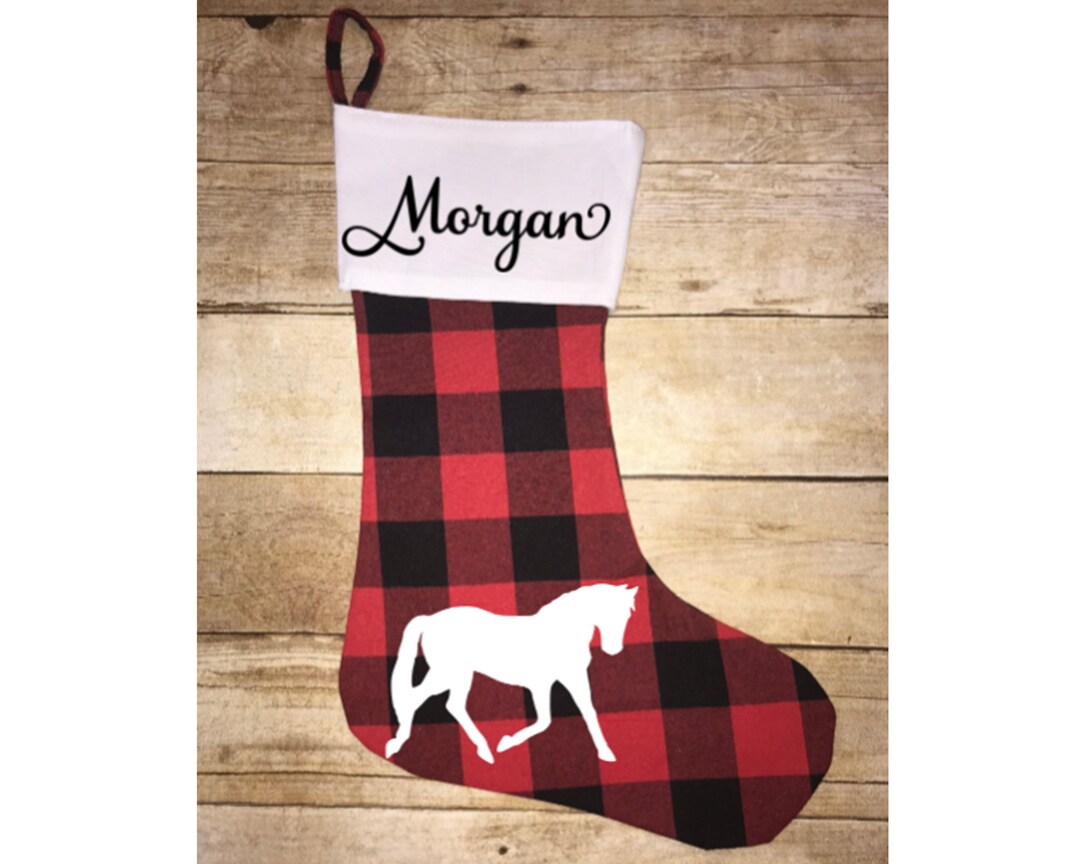 Horse Christmas Stocking, Quarter Horse Stocking, Personalized Trotting