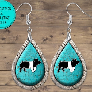 Show Pig Earrings, Hampshire Pig, Duroc Earrings, Show Pig Jewelry, 4H, Show Mom Earrings, Stockshow, Livestock Show, Mother&#39;s Day Gift