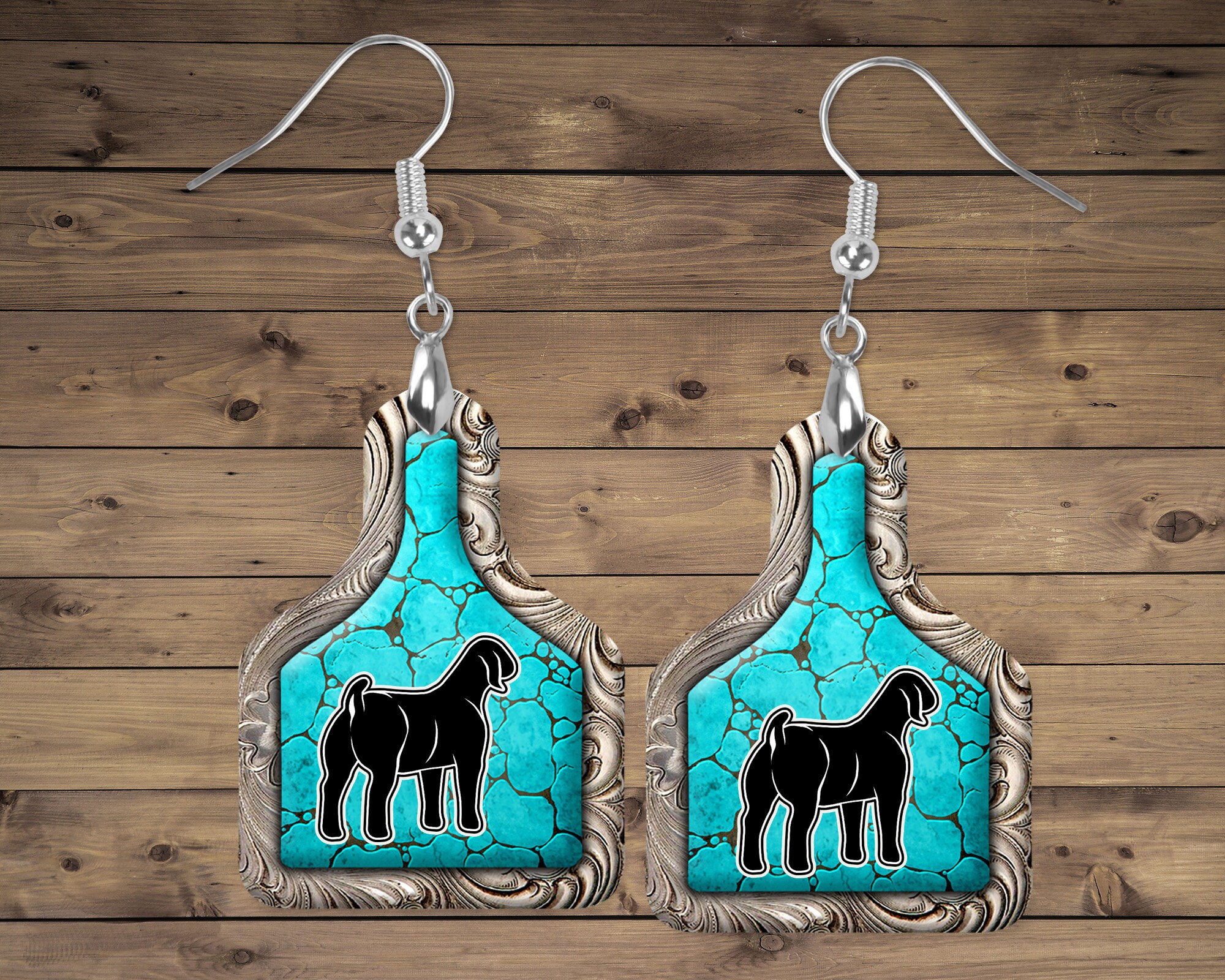 Show Goat Earrings Show Goat Goat Jewelry Ear Tag Shaped Etsy