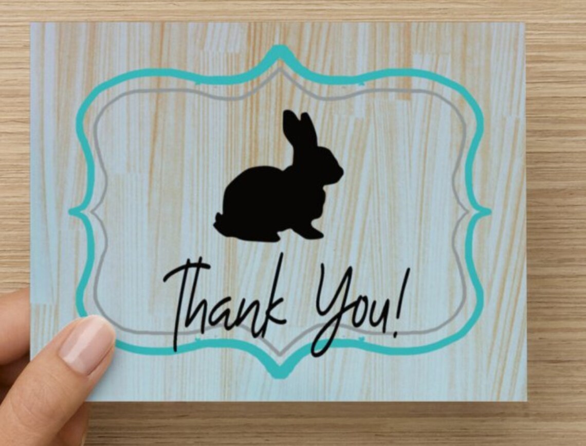 Show Rabbit Thank You Card Rabbit Card Rabbit Thank You Etsy