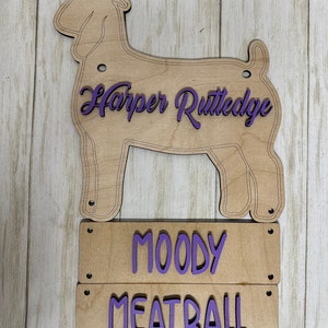 Show Goat Pen Sign With Hanging Name Plate, Wood Livestock Show Sign ...