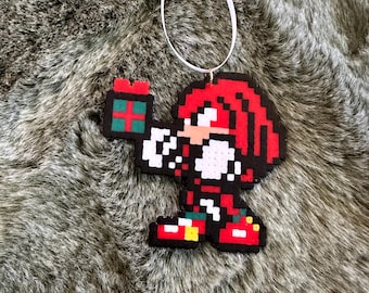 Adorno para árbol de Navidad de Sonic Knuckles / Regalo para amantes de los videojuegos de SEGA / Regalo de videojuego para novio / Regalo navideño de Sonic Hedgehog