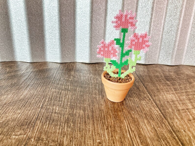 Kwitnący Kwiat Różowy Biurko Roślina | Miniaturowy Uroczy Dekor Biura | Boho Dekoracja Kominka | Roślina Doniczkowa | Dekoracja Małej Przestrzeni | Prezent Roślinny Na Dzień Matki zdjęcie 2