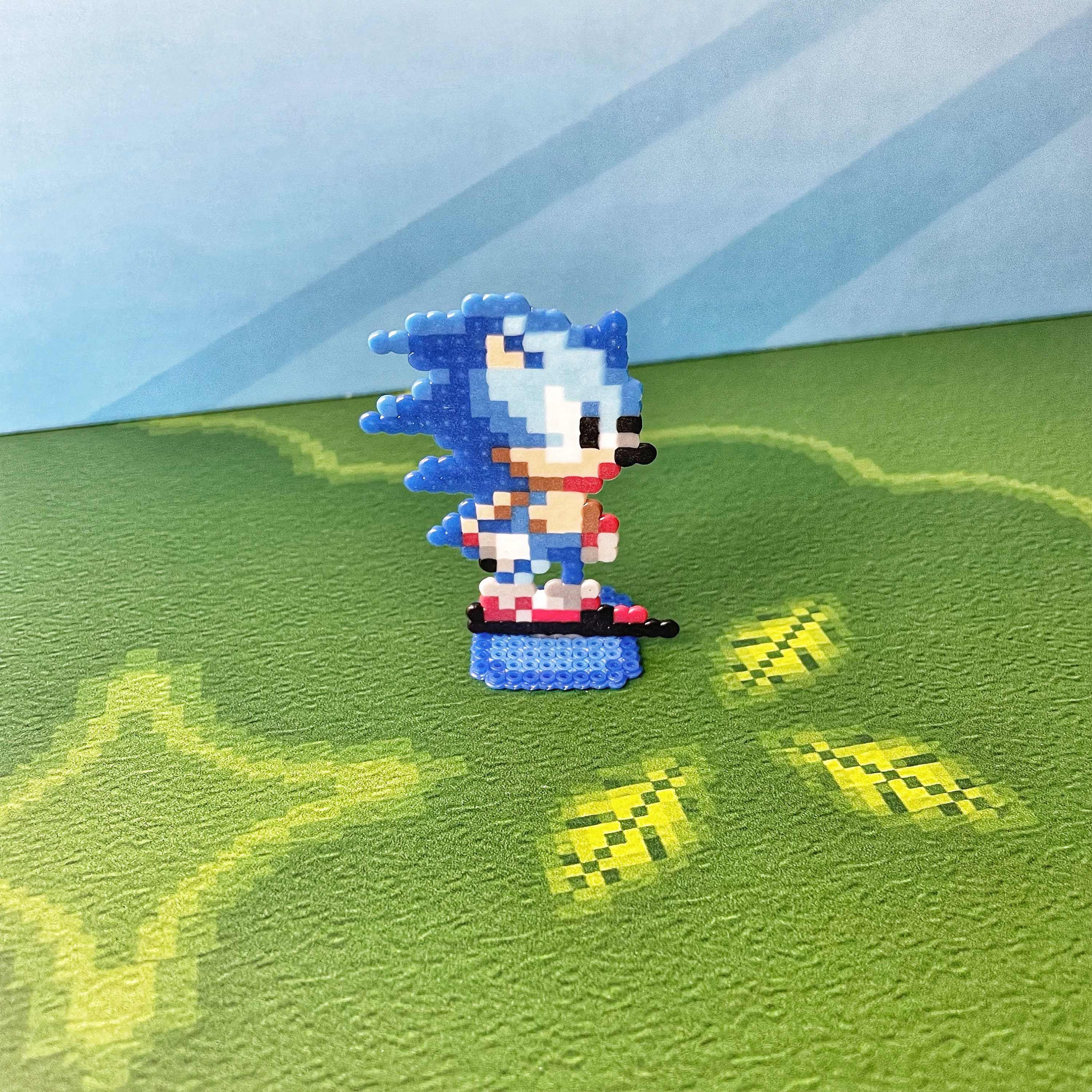 Sonic & Tails Perler Sprites Video Game Decor Retro Gaming 
