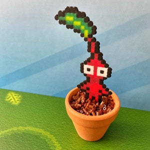 PikMin Potted Plants | Video game decor | Desk Plant | Game Room Decor | Super Mario Plants | Pixel Piranha Plant | Pikmin Gift | Gamer Gift
