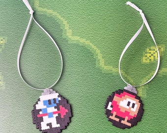 Dig Dug Retro Arcade Game Christmas Tree Ornaments | Classic Arcade Game Lover Gift, 80s Nostalgia, Fathers Day Gift, Nerdy Dad Gamer Gift