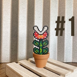 Potted Piranha Mario Plants Video game decor Desk Plant Game Room Decor Super Mario Plants Pixel Piranha Plant Mario Flower Plant 1