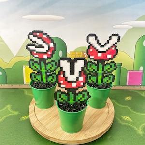 Large Classic Piranha Mario Plant in Warp Tube | Video game decor | | Game Room Decor | Super Mario Wedding Decor | Pixel Piranha Plant