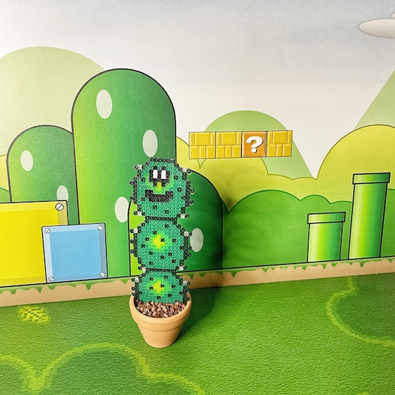 Super Mario Cactus Pokey Plant: Pixel Art Desk Decor - Etsy