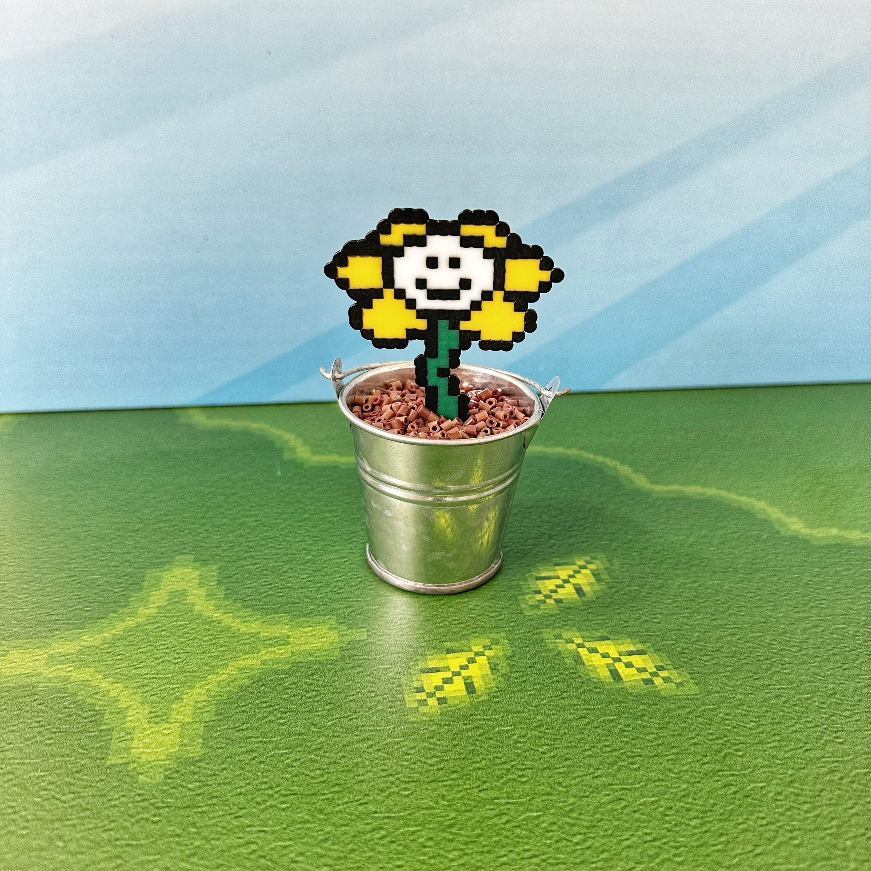 Static Flowey Potted Mini Happy Flowey Flower From Undertale Game | Video Game Decor ...