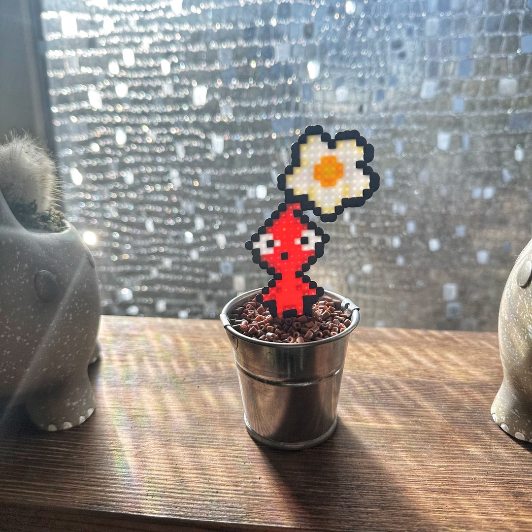 Red Pikmin Flower Potted Plants Video Game Decor Desk Plant Game Room
