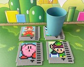Retro Video Game Coaster Set | Nintendo Gamer Gift | NES Cartridge Coasters  | Mario Room Decor | Zelda Gift | Kirby Game | Game Room Decor
